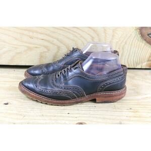 Allen Edmonds Shoes Mens 8D Black Leather McTavish Wingtip Rubber Lug Sole USA